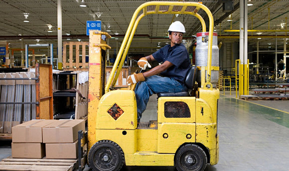 Forklift propane tanks in Amarillo powering warehouse operations